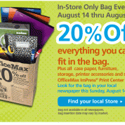 Office Max 20% off
