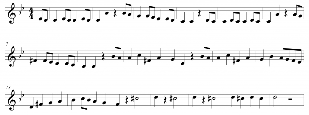 Mozart 40 entire melody